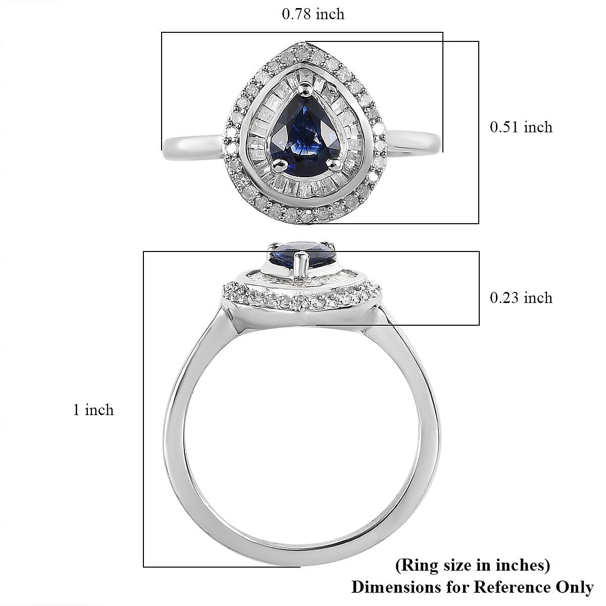 Premium Ceylon Blue Sapphire and Diamond Double Halo Ring in Platinum Over Sterling Silver (Size 9.0) 1.00 ctw image number 5