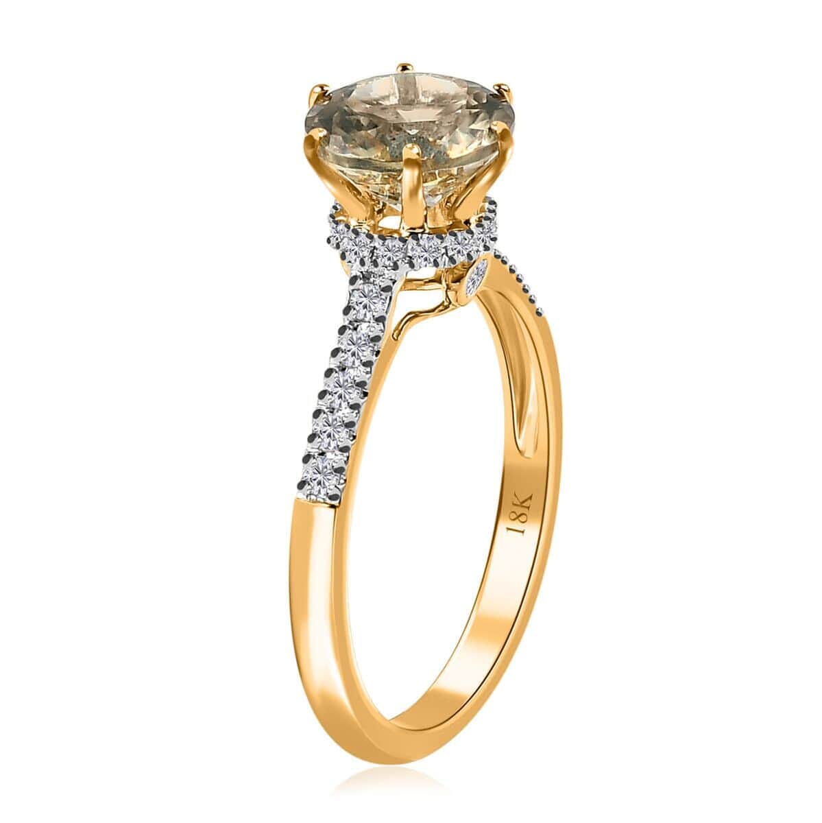 Iliana 18K Yellow Gold 120 Facet AAA Turkizite and G-H SI Diamond Ring (Size 7.0) 2.65 ctw image number 3