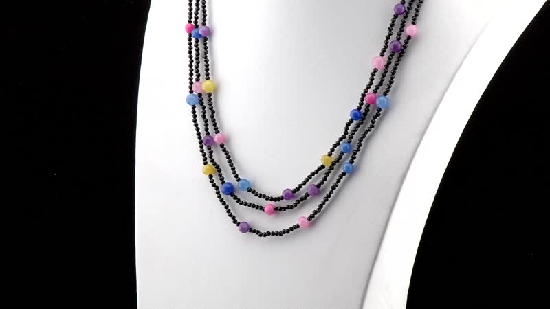 Multi Gemstone Beaded Necklace 20 Inches in Sterling Silver 121.50 ctw