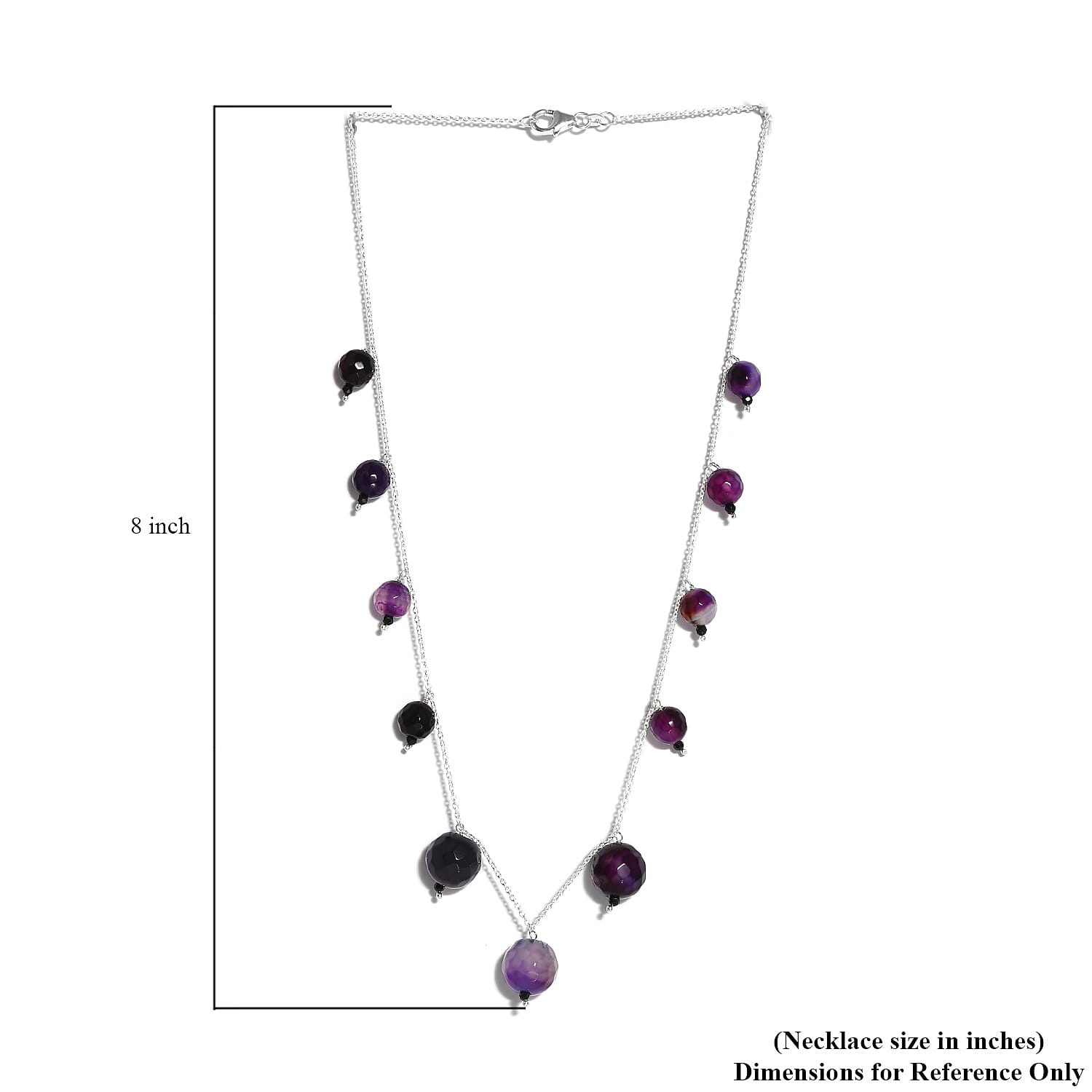 Multi Gemstone Beaded Necklace 20 Inches in Sterling Silver 121.50 ctw