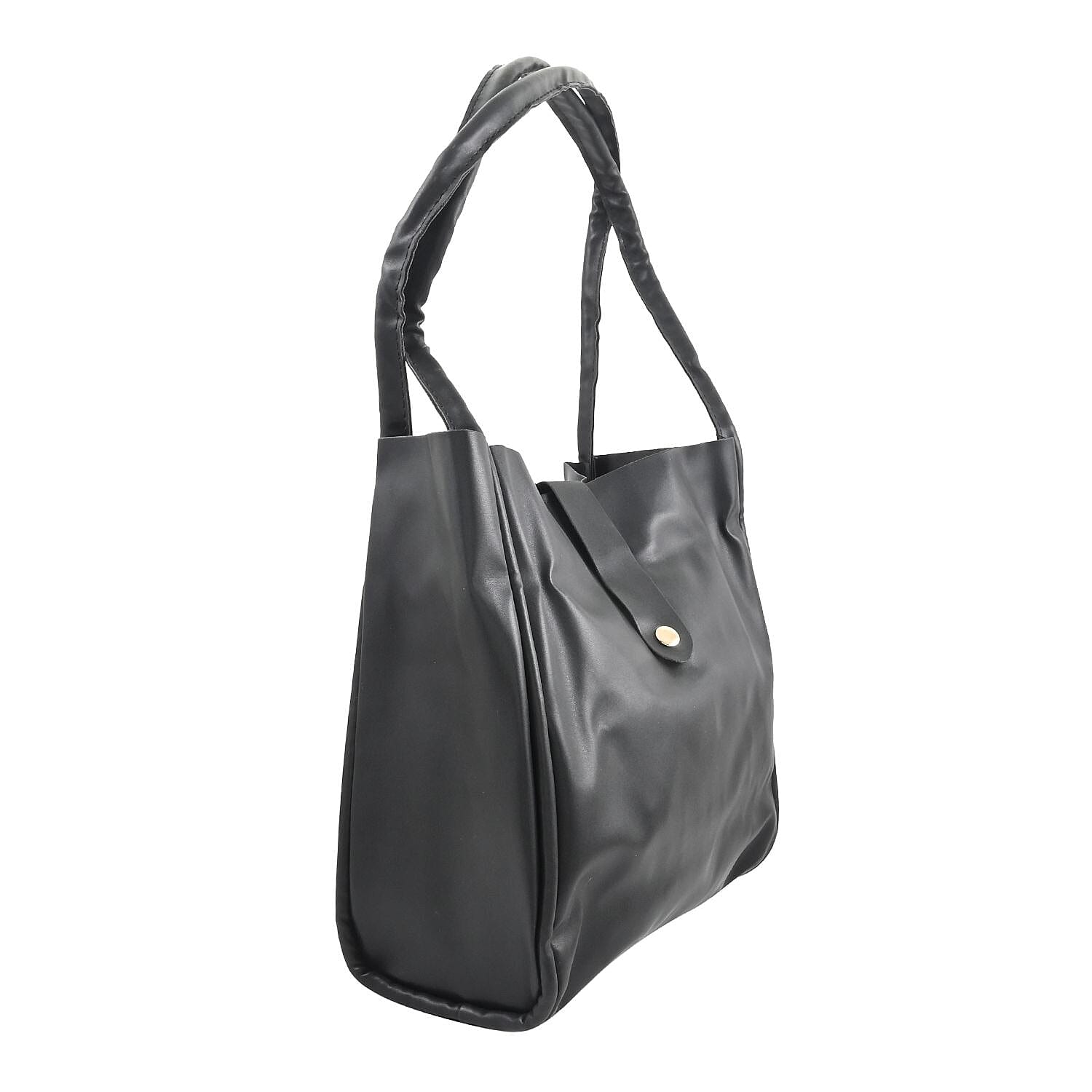 Black Faux Leather Tote Bag and Purse