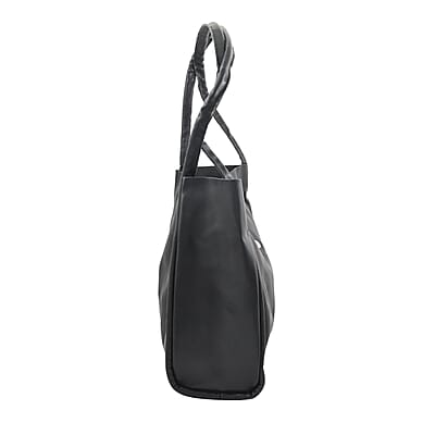 Black Faux Leather Tote Bag and Purse