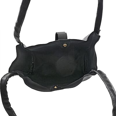 Black Faux Leather Tote Bag and Purse