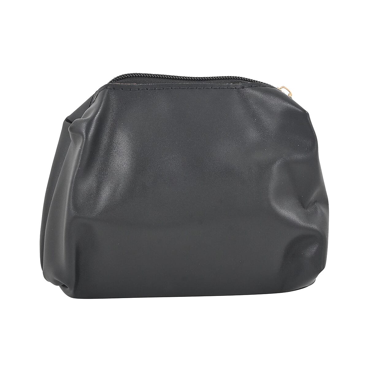 Black Faux Leather Tote Bag (15.35"x10.24"x3.94") and Purse (7.09"x5.12"x 1.97") image number 6