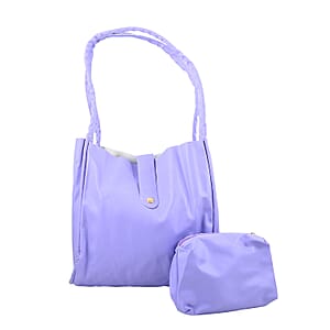 Purple Faux Leather Tote Bag and Purse
