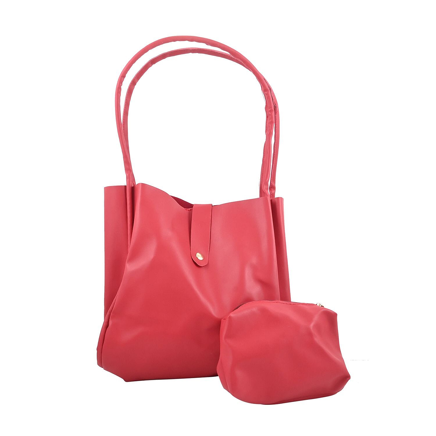 Red Faux Leather Tote Bag and Purse
