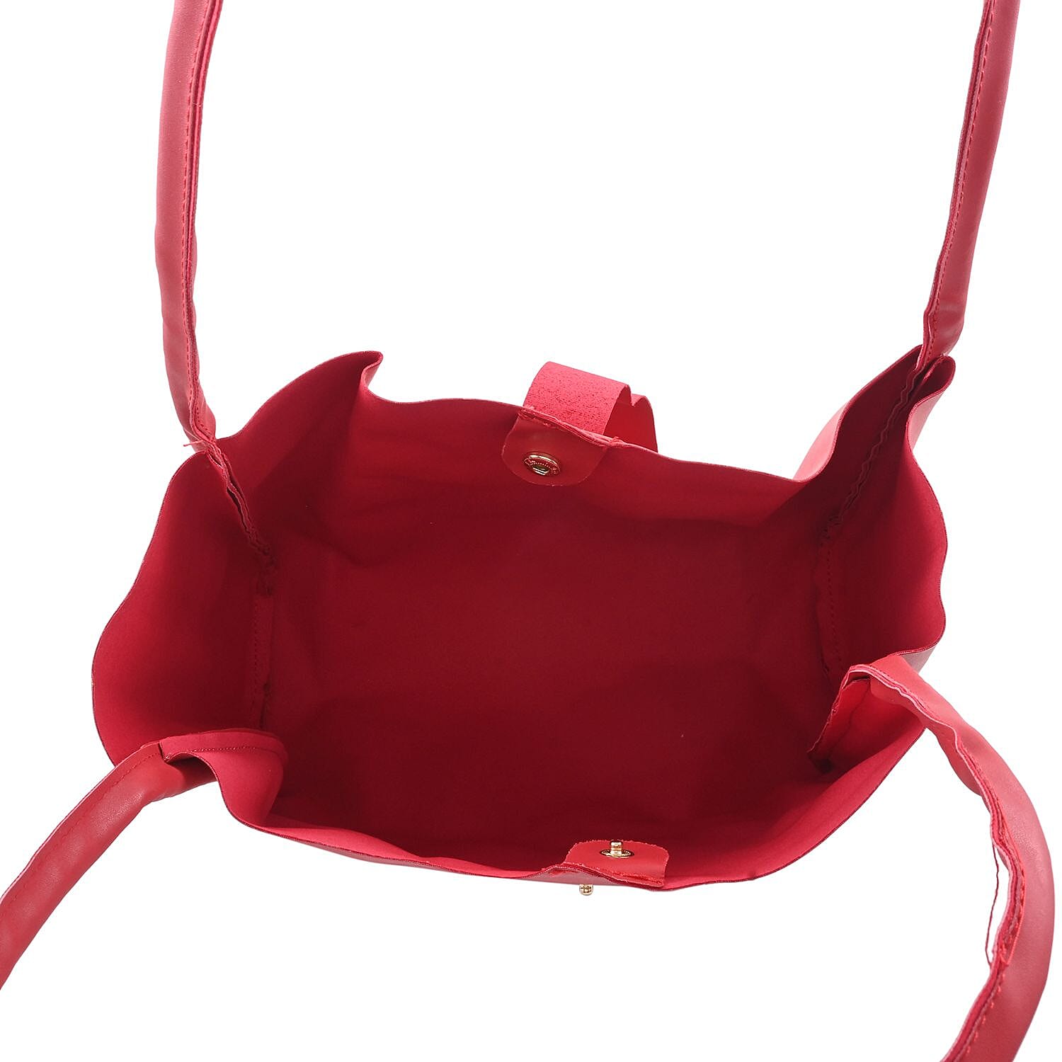 Red Faux Leather Tote Bag and Purse