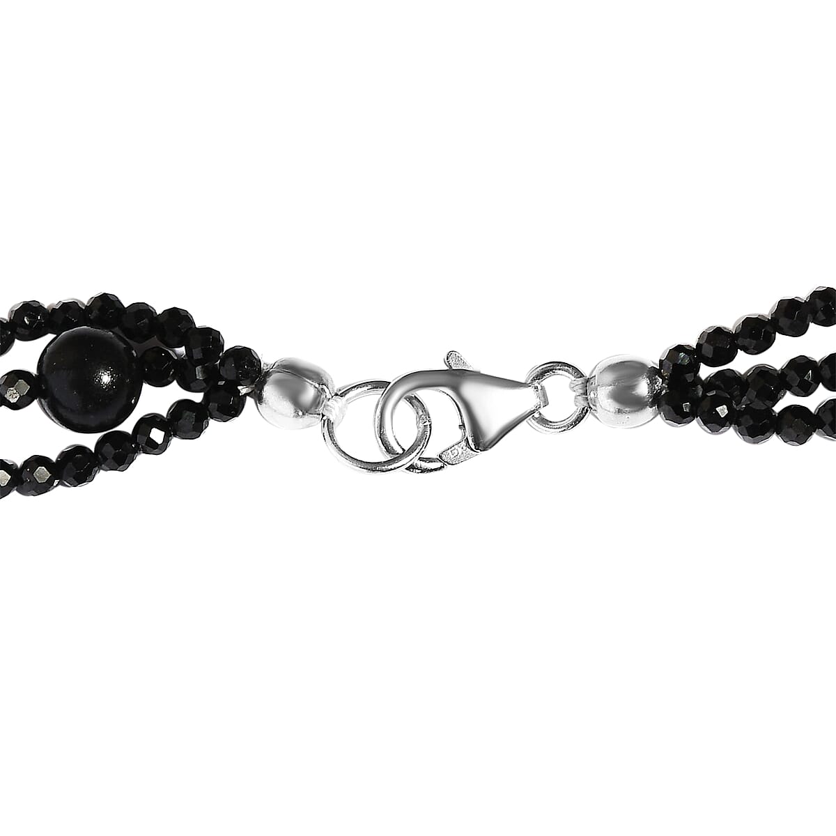 Thai Black Spinel and Black Shungite Beaded Necklace 20 Inches in Sterling Silver 109.30 ctw image number 4