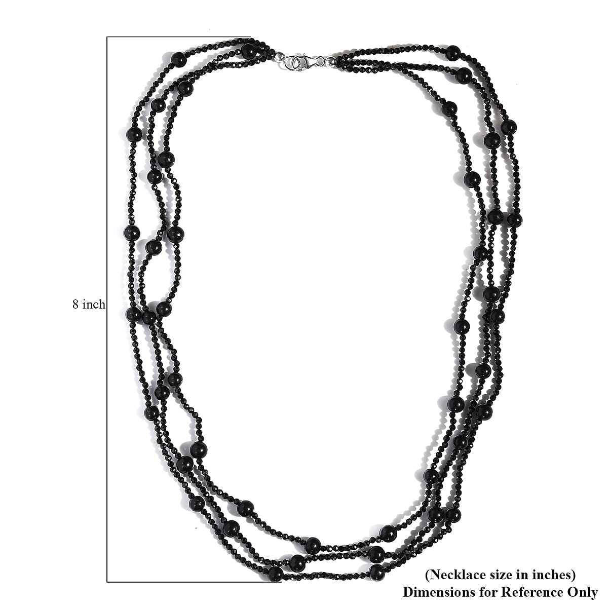 Thai Black Spinel and Black Shungite Beaded Necklace 20 Inches in Sterling Silver 109.30 ctw image number 5
