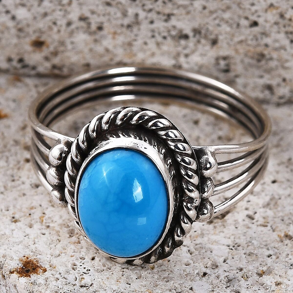 Bali Legacy Sleeping Beauty Turquoise Ring in Sterling Silver 1.75 ctw image number 1