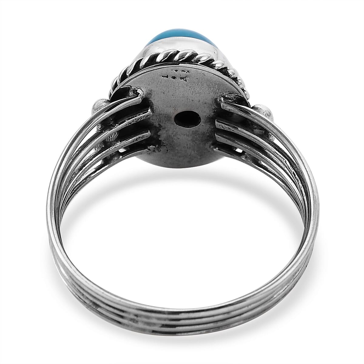 Bali Legacy Sleeping Beauty Turquoise Ring in Sterling Silver 1.75 ctw image number 4