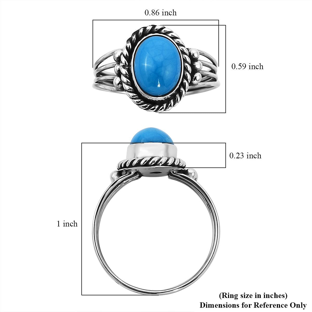 Bali Legacy Sleeping Beauty Turquoise Ring in Sterling Silver 1.75 ctw image number 5