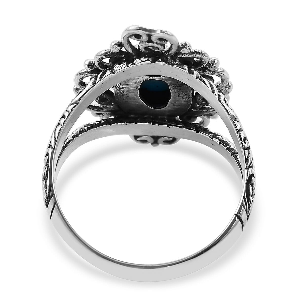 Bali Legacy Sleeping Beauty Turquoise Ring in Sterling Silver (Size 6.0) 1.00 ctw image number 4