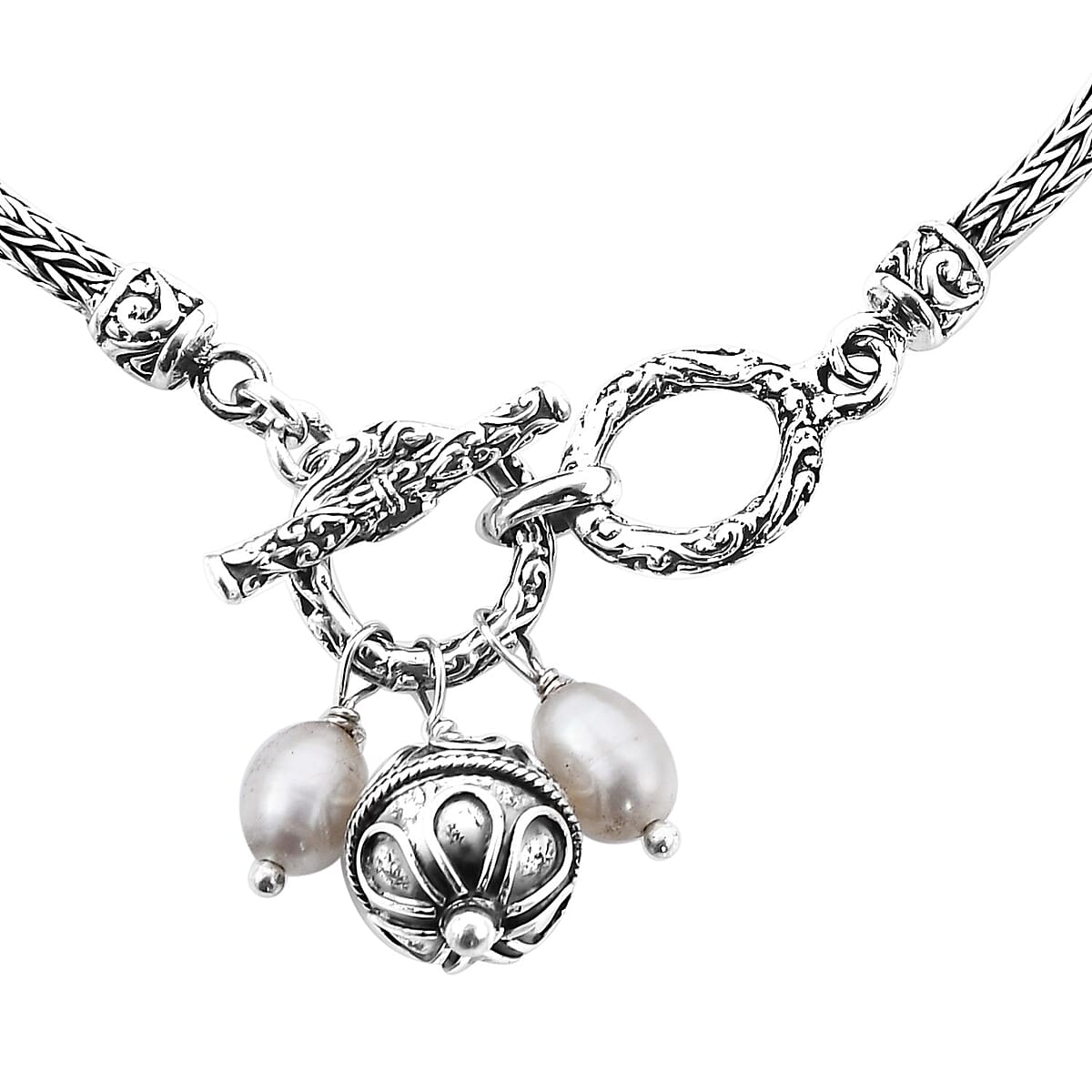 Bali Legacy Freshwater Cultured Pearl Charms Bracelet in Sterling Silver (7.25 In) image number 2