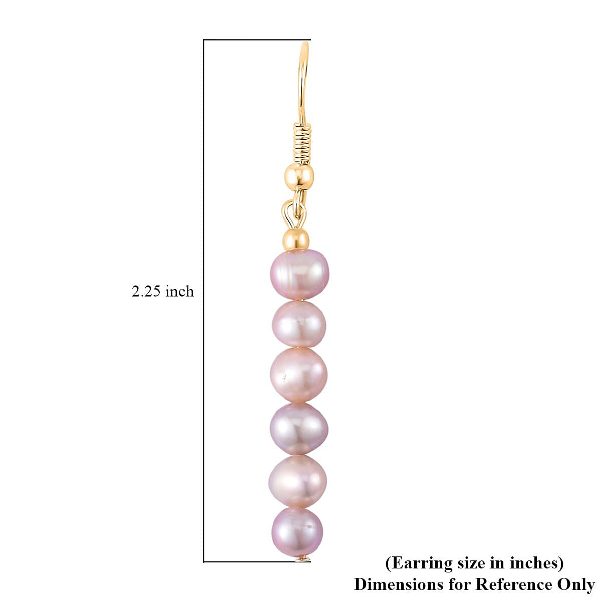 Purple Freshwater Pearl Dangle Earrings in Goldtone image number 3