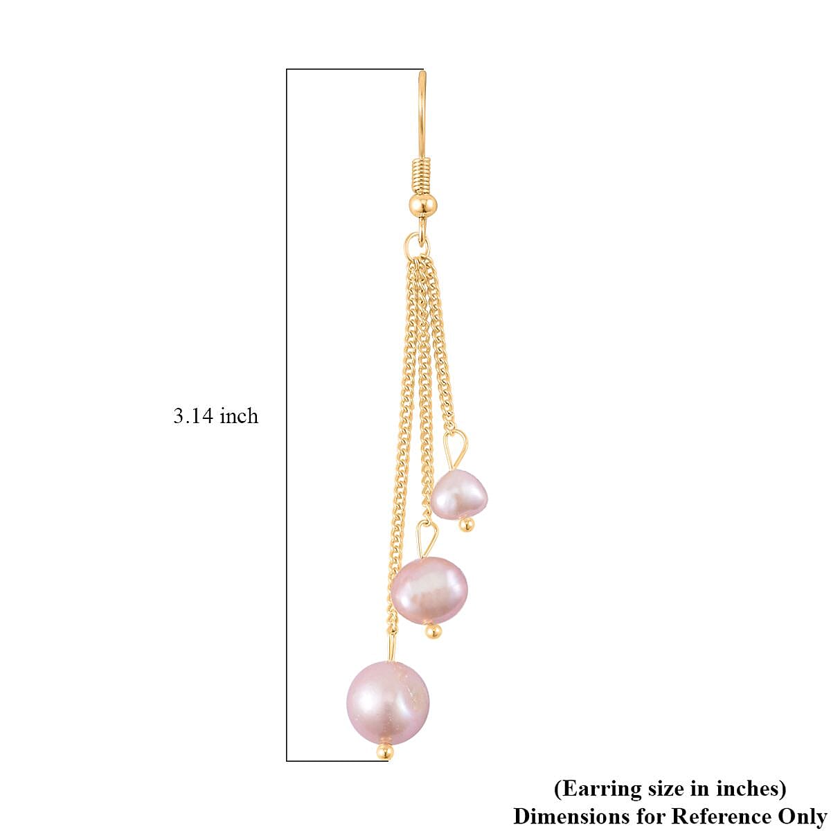 Purple Freshwater Pearl Dangle Earrings in Silvertone image number 4