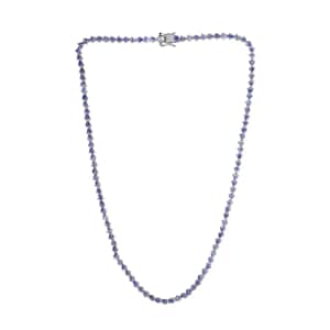 Tanzanite Tennis Necklace,  Platinum Over Sterling Silver Necklace, 18 Inch Necklace, Tanzanite Necklace For Her 11.00 ctw