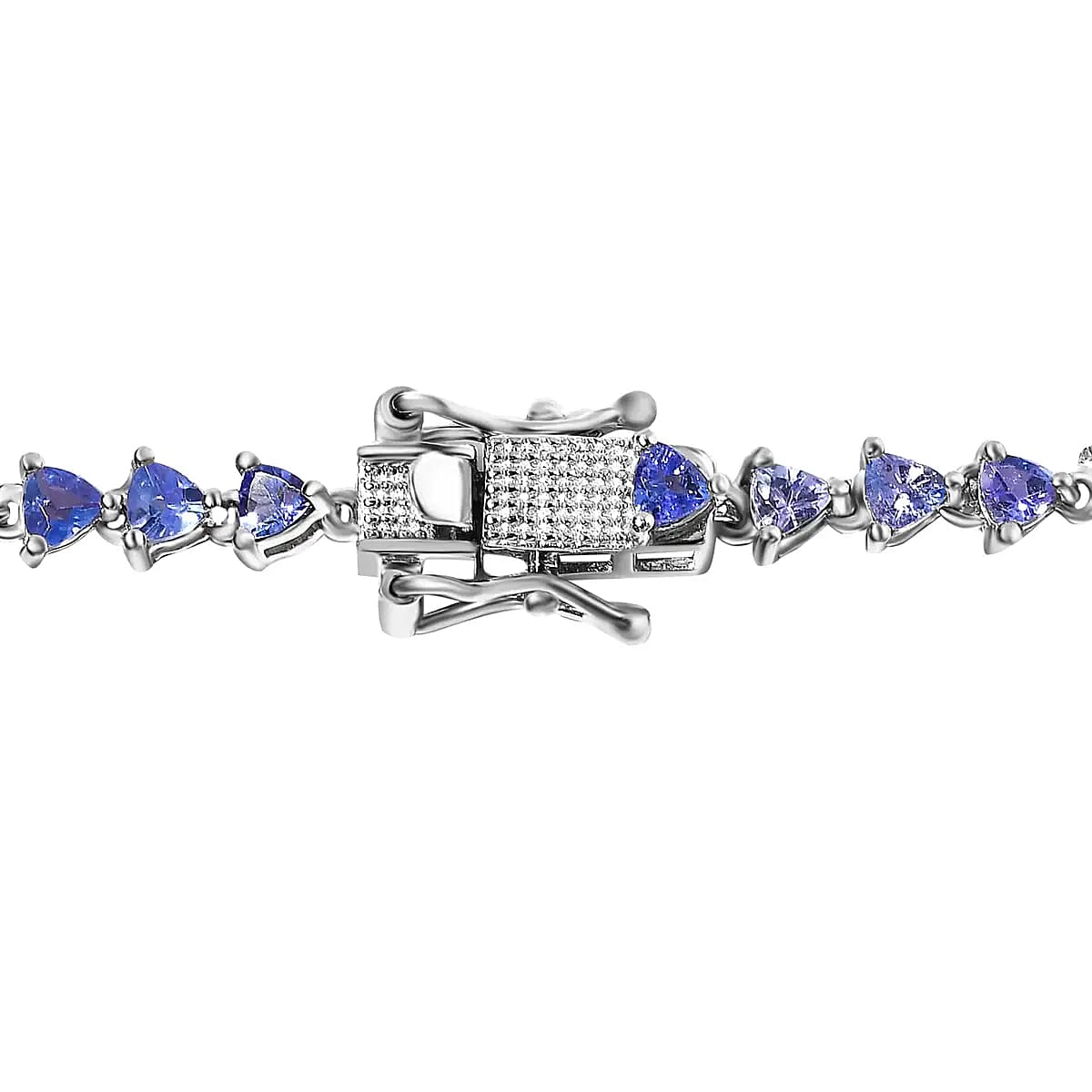 Tanzanite 11.00 ctw Tennis Necklace,  Platinum Over Sterling Silver Necklace, 18 Inch Necklace, Tanzanite Necklace For Her