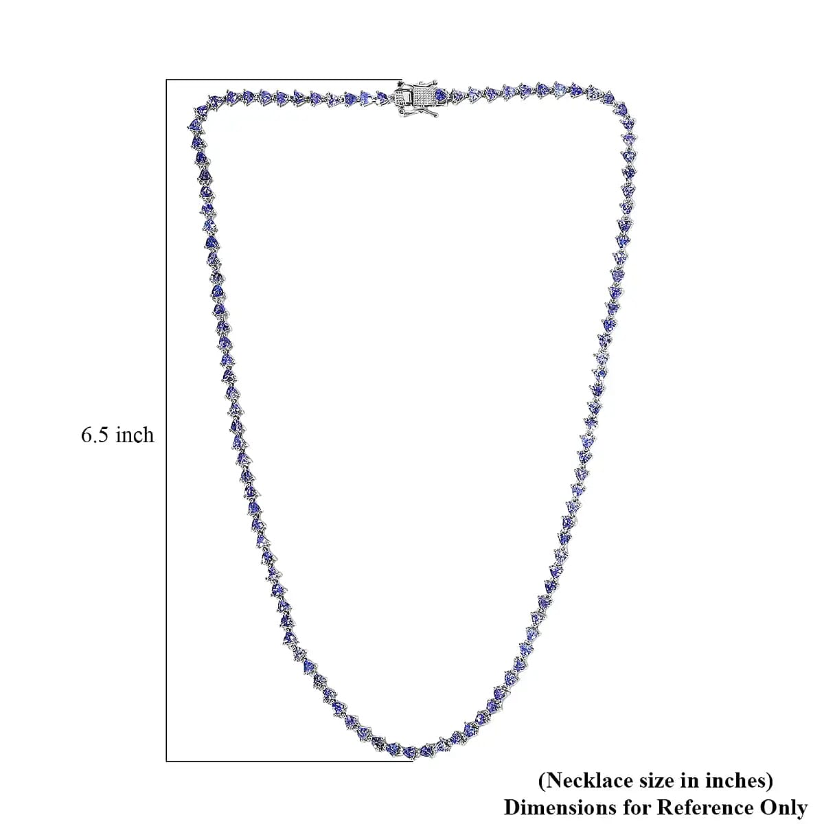 Tanzanite 11.00 ctw Tennis Necklace,  Platinum Over Sterling Silver Necklace, 18 Inch Necklace, Tanzanite Necklace For Her
