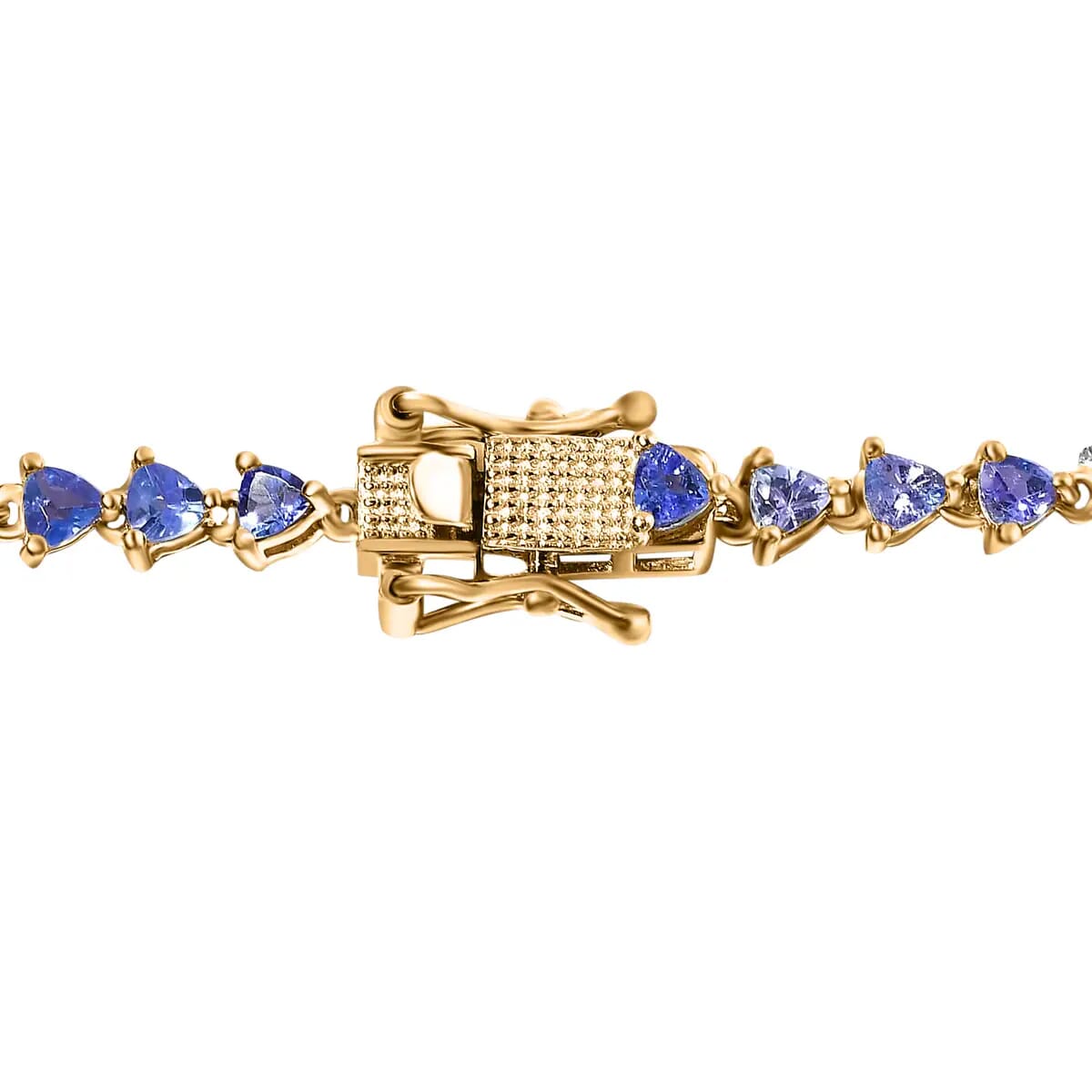 Tanzanite 11.00 ctw Tennis Necklace,  Vermeil Yellow Gold Over Sterling Silver Necklace, 18 Inch Necklace, Tanzanite Necklace For Her image number 5
