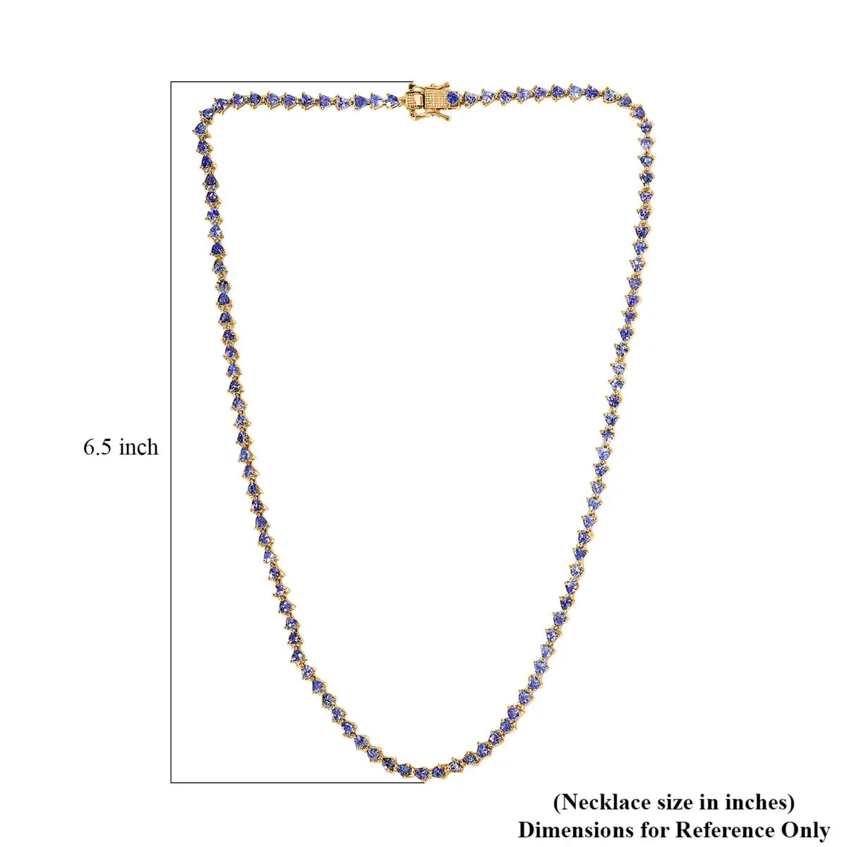 Tanzanite 11.00 ctw Tennis Necklace,  Vermeil Yellow Gold Over Sterling Silver Necklace, 18 Inch Necklace, Tanzanite Necklace For Her image number 6