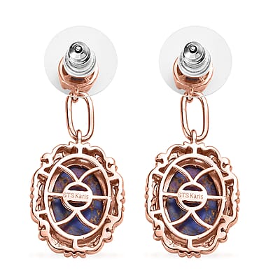 Karis Mojave Purple Turquoise Earrings in 18K RG Plated 12.40 ctw