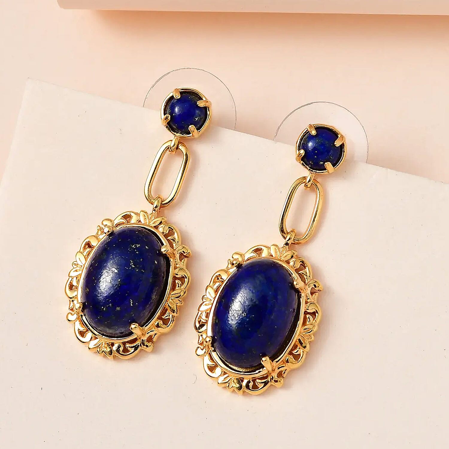 Karis Lapis Lazuli Earrings in 18K YG Plated 13.85 ctw