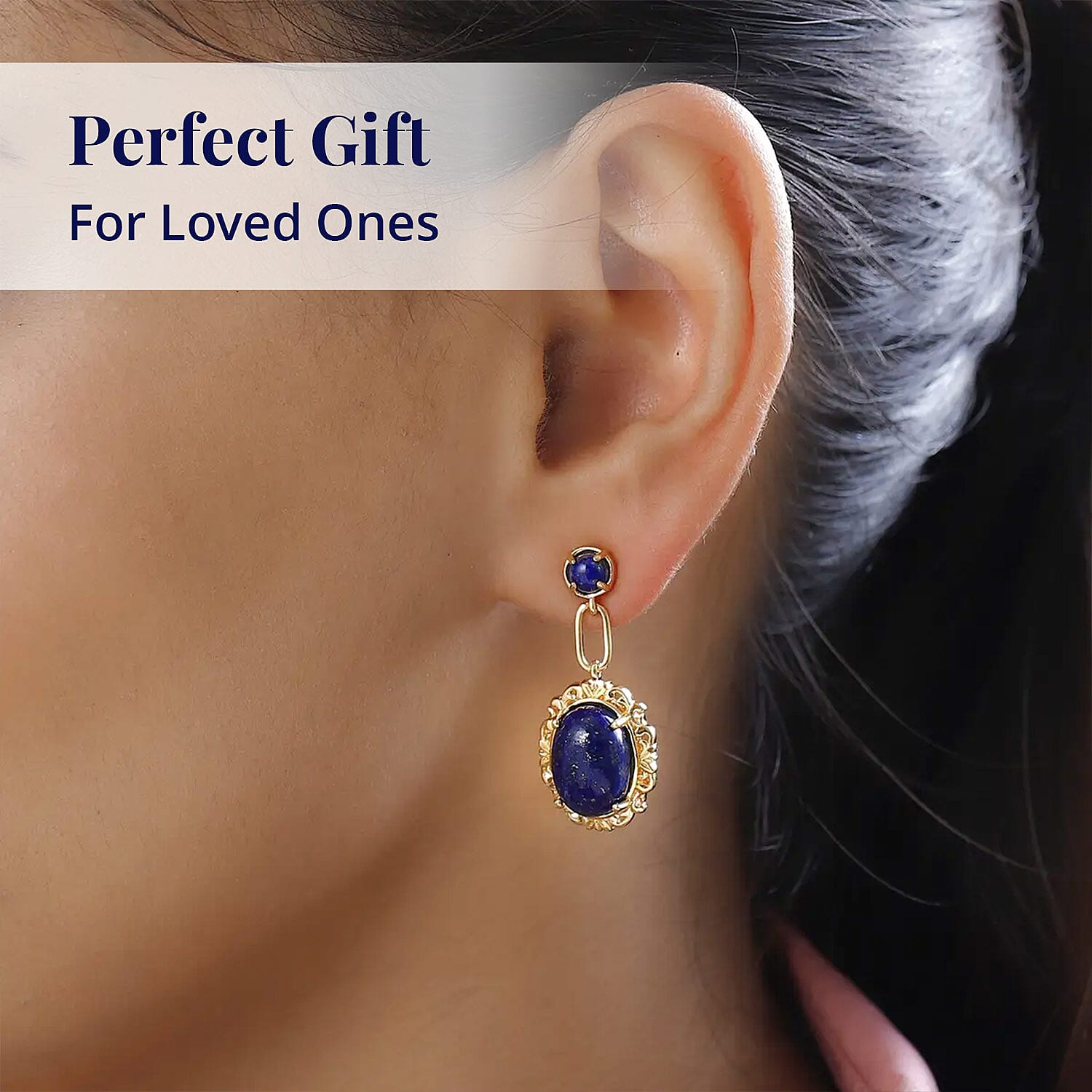 Karis Lapis Lazuli Earrings in 18K YG Plated 13.85 ctw