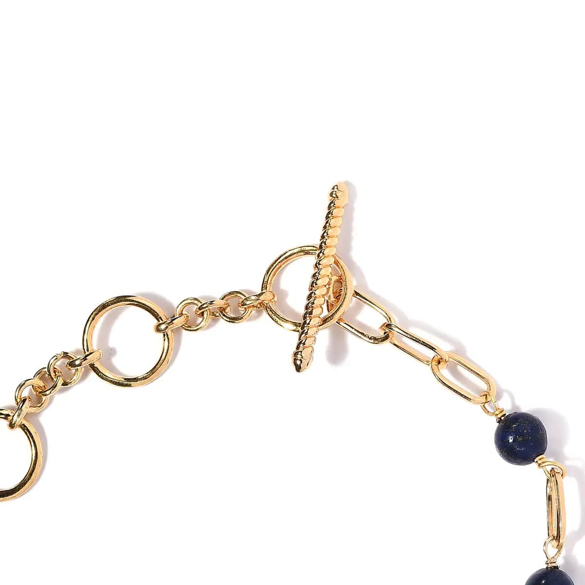Karis Lapis Lazuli Toggle Clasp Bracelet in 18K YG Plated (6.50 In) 62.75 ctw image number 5