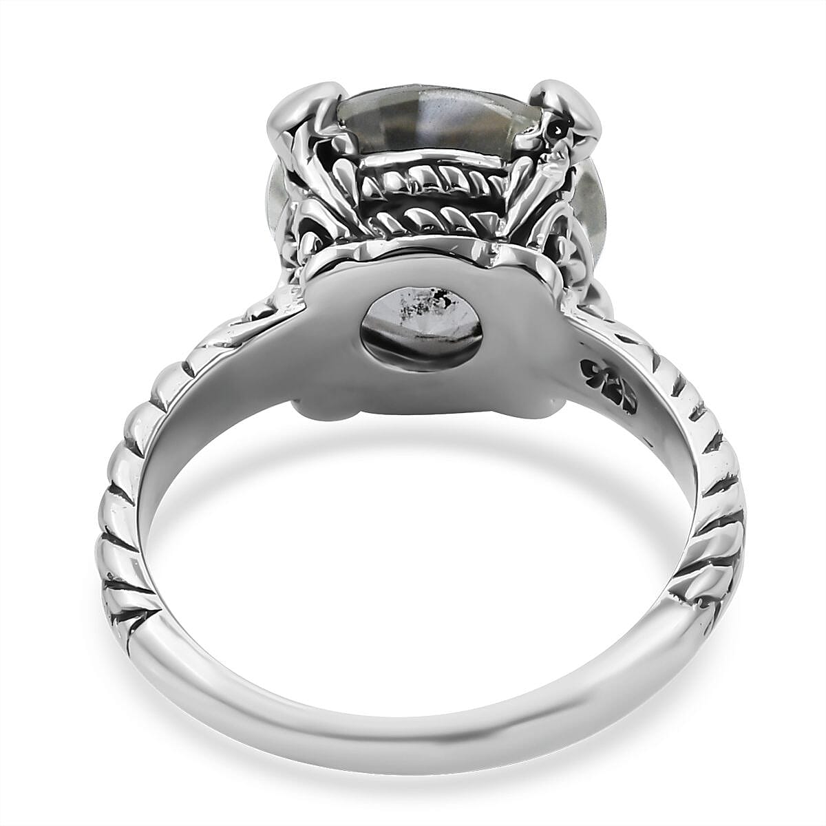 Bali Legacy Montezuma Prasiolite Solitaire Ring in Sterling Silver 6.25 ctw image number 4
