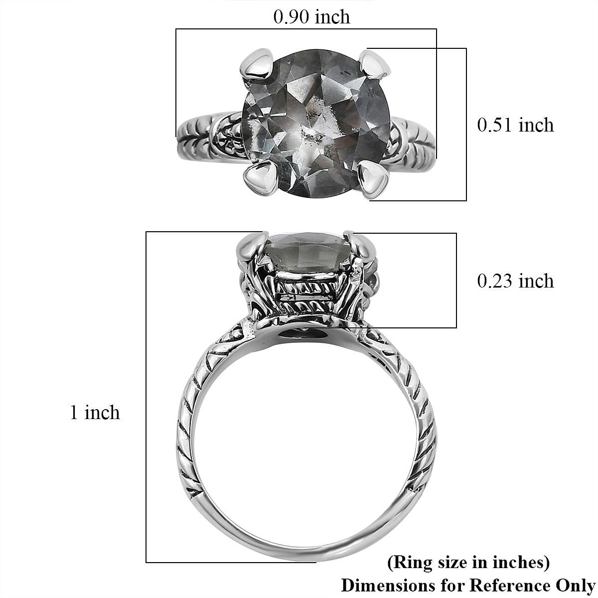 Bali Legacy Montezuma Prasiolite Solitaire Ring in Sterling Silver 6.25 ctw image number 5
