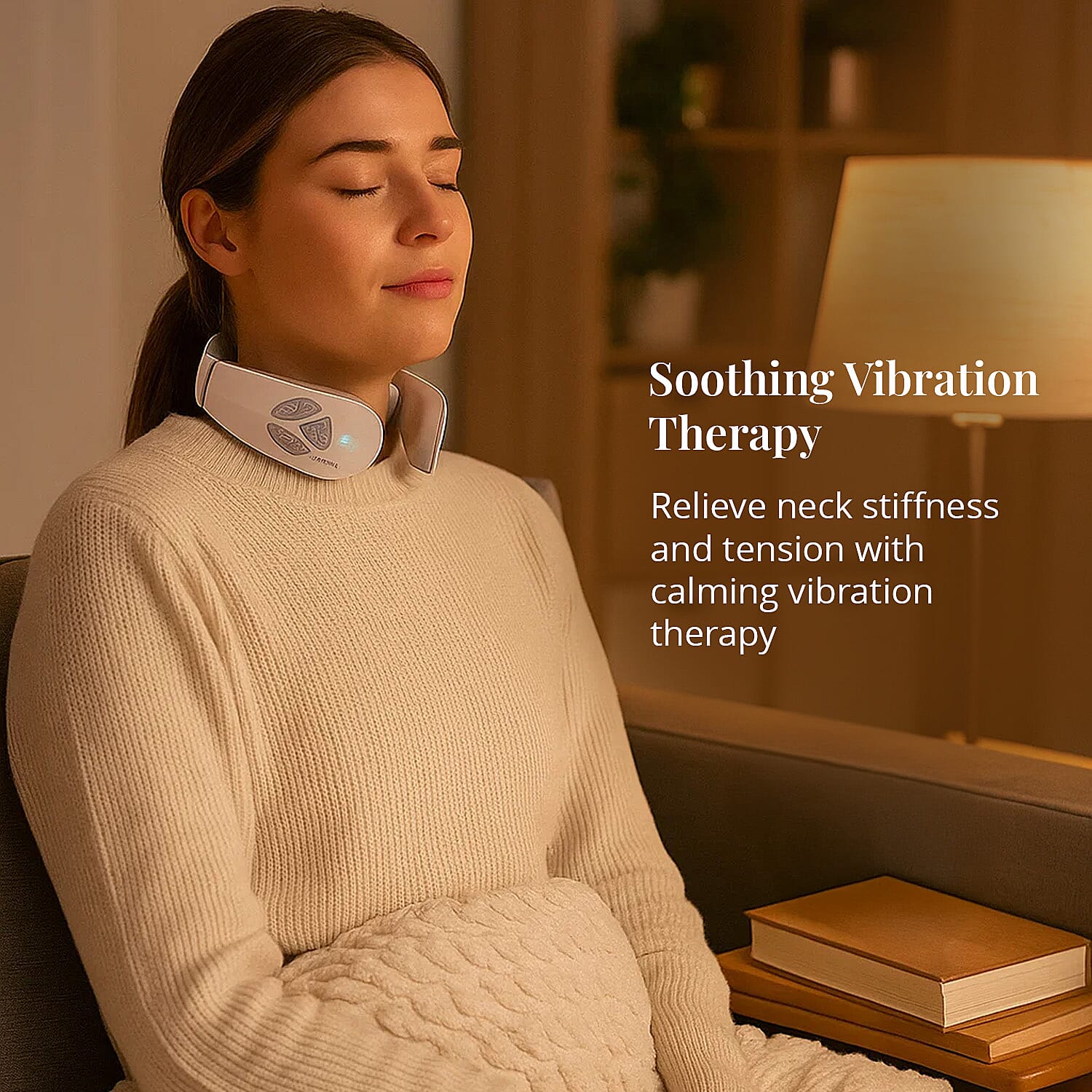 Homesmart Neck Massager Battery Operated Portable 2 Settings Massager For Muscle Pain Relief, Home, Office, and Car Use (2xAAA Battery Not Included)