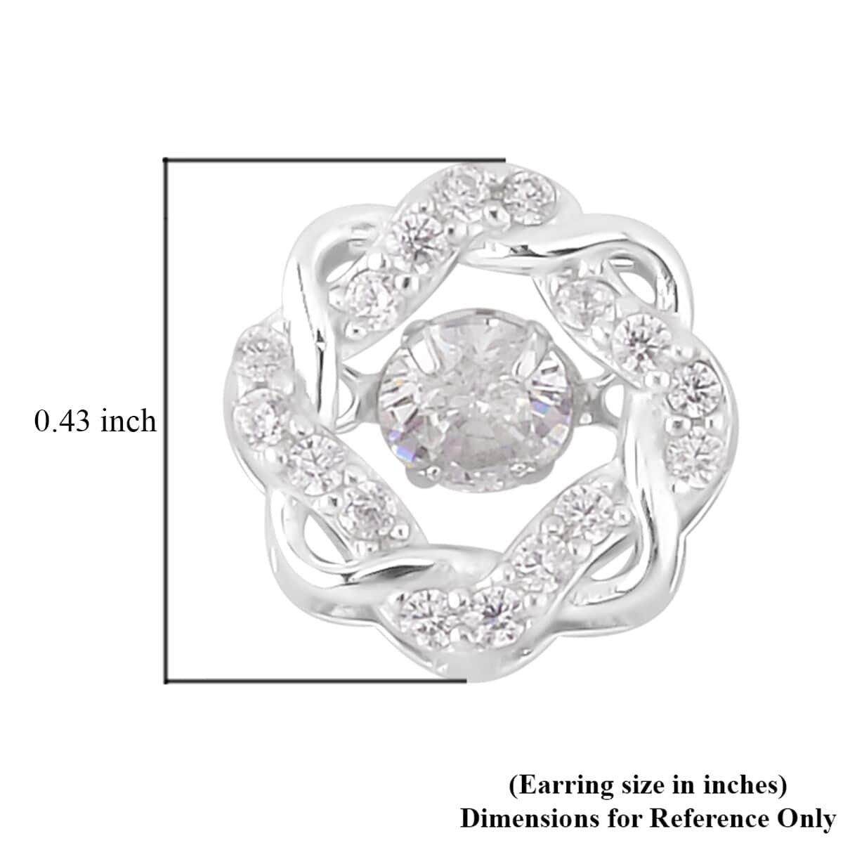 Sparkling Dancing Simulated Diamond Earrings in Rhodium Over Sterling Silver 1.35 ctw image number 4