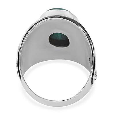 Bali Legacy African Malachite Ring in Sterling Silver (Size 8.0) 8.00 ctw