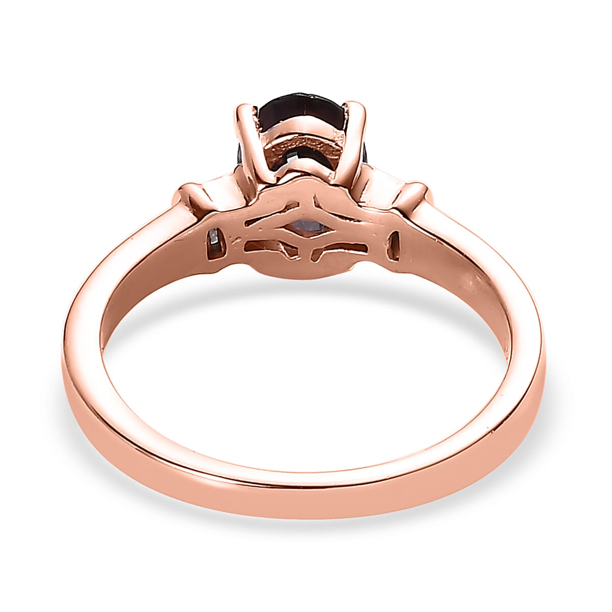 Tanzanian Lavender Spinel and Diamond Ring in Vermeil Rose Gold Over Sterling Silver (Size 10.0) 1.00 ctw