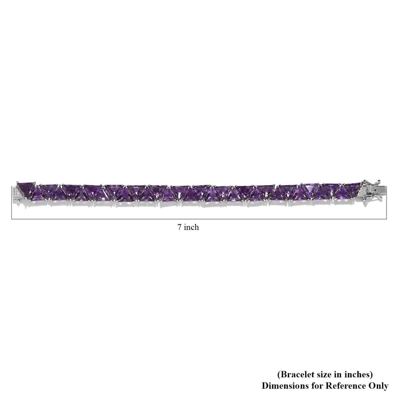 Amethyst Tennis Bracelet in Platinum Over Sterling Silver (6.50 In) 30.25 ctw