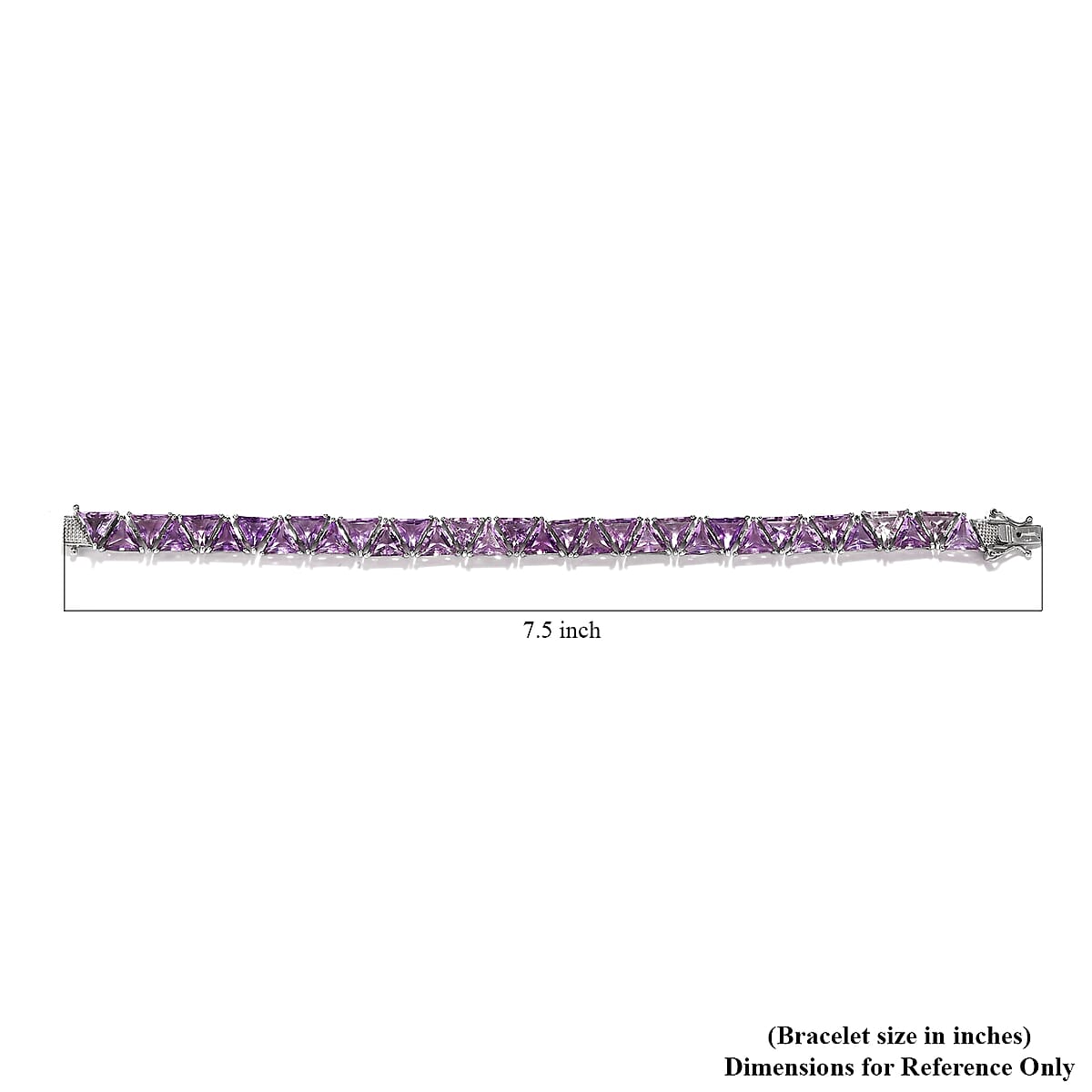 Amethyst Tennis Bracelet in Platinum Over Sterling Silver (7.25 In) 34.25 ctw image number 4
