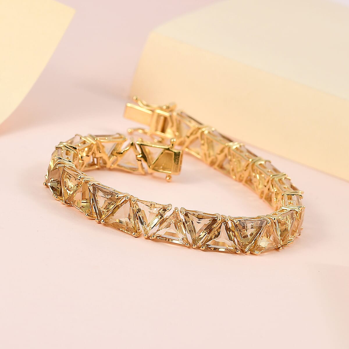 Brazilian Citrine Tennis Bracelet in Vermeil Yellow Gold Over Sterling Silver (6.50 In) 31.00 ctw image number 1