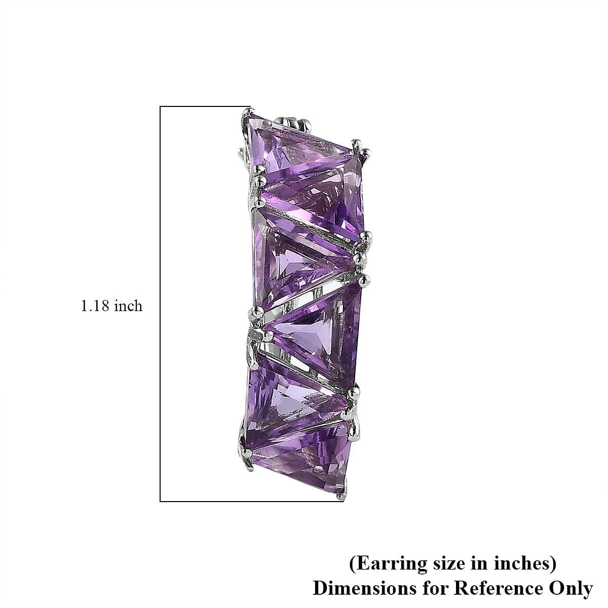 Amethyst Hoop Earrings in Platinum Over Sterling Silver 11.10 ctw