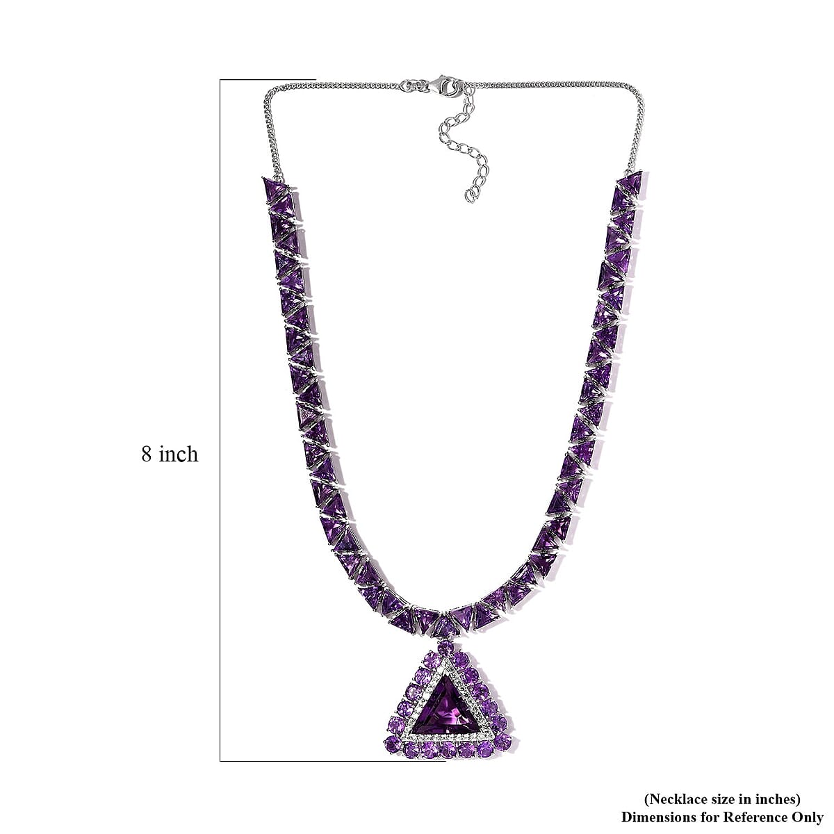 Rose De France Amethyst and White Zircon Necklace 18 Inches in Vermeil Rose Gold Over Sterling Silver 73.35 ctw image number 5