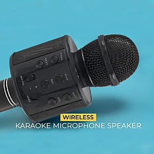 Black Wireless Bluetooth Karaoke Microphon14.99e with USB Charger