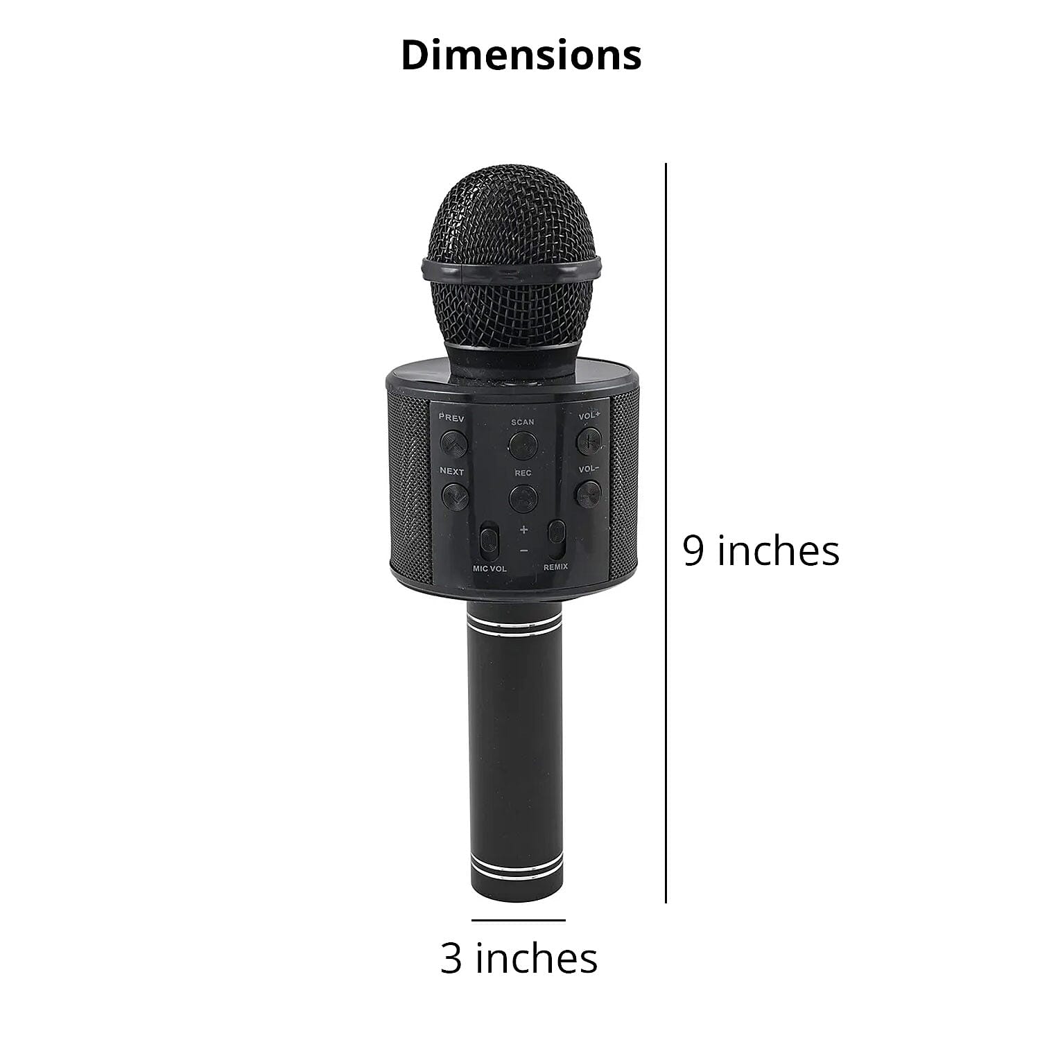 Black Wireless Bluetooth Karaoke Microphon14.99e with USB Charger