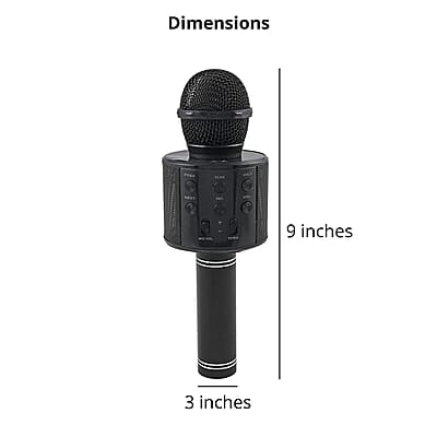 Black Wireless Bluetooth Karaoke Microphon14.99e with USB Charger