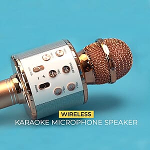 Rose Gold Wireless Bluetooth Karaoke Microphone with USB Charger