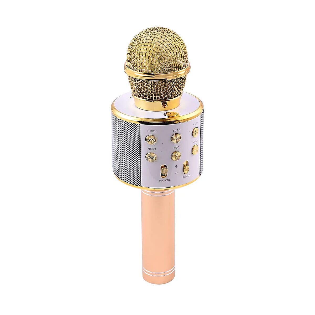 Closeout Gold Wireless Bluetooth Karaoke Microphone with USB Charger image number 5