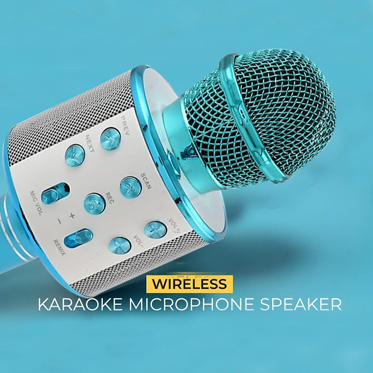 Blue Wireless Bluetooth Karaoke Microphone with USB Charger image number 2