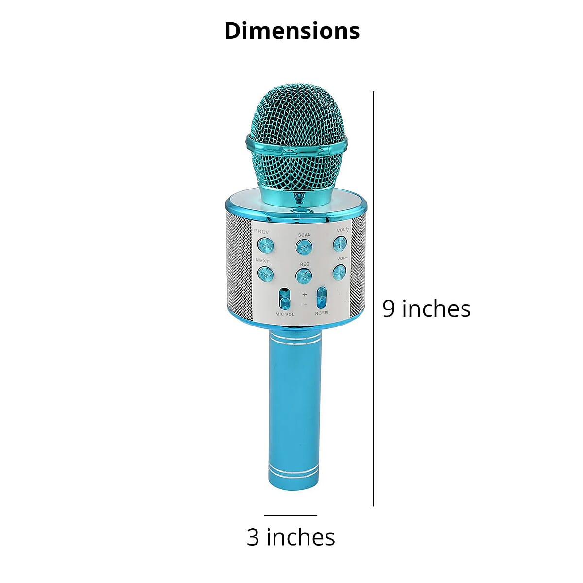 Blue Wireless Bluetooth Karaoke Microphone with USB Charger image number 4