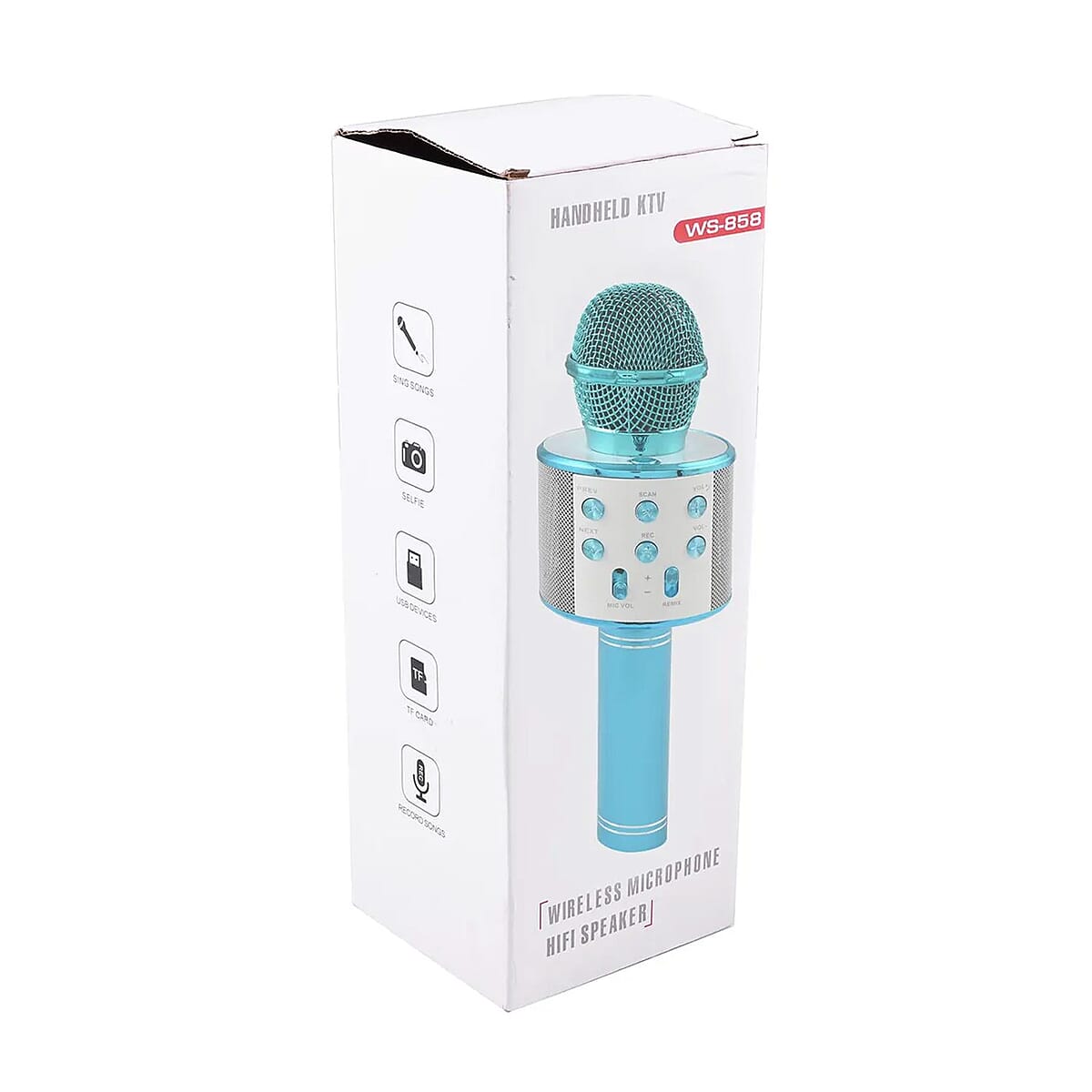 Blue Wireless Bluetooth Karaoke Microphone with USB Charger image number 6