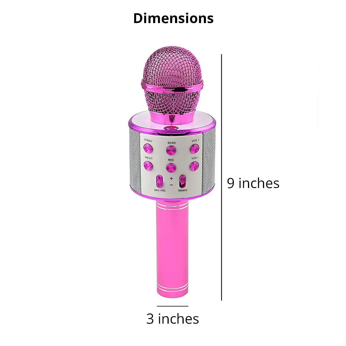 Pink Wireless Bluetooth Karaoke Microphone with USB Charger image number 4
