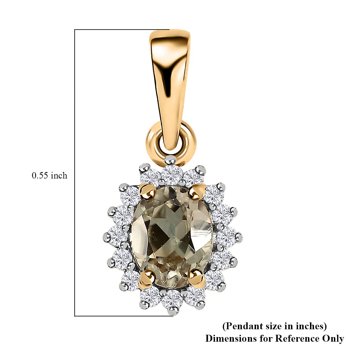 Luxoro 10K Yellow Gold AAA Turkizite and Moissanite Sunburst Pendant 0.50 ctw
